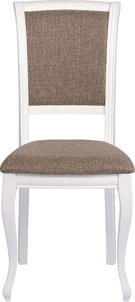 Стул деревянный с мягким сиденьем Арктос Белый/Коричневая рогожка - Вид 2