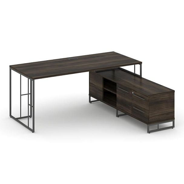 Rift Direct Стол руководителя на опорной тумбой RF.SRT-25 (R) Дуб Мали/Металл Антрацит 1780*1600*750 - Вид 1