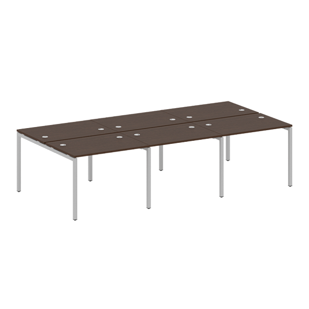 Metal System Quattro Р. ст. на 6 раб. места на П-образном м/к 40БП.СМ-6.1 Венге/Серый металл 3000*1475*750 - Вид 1