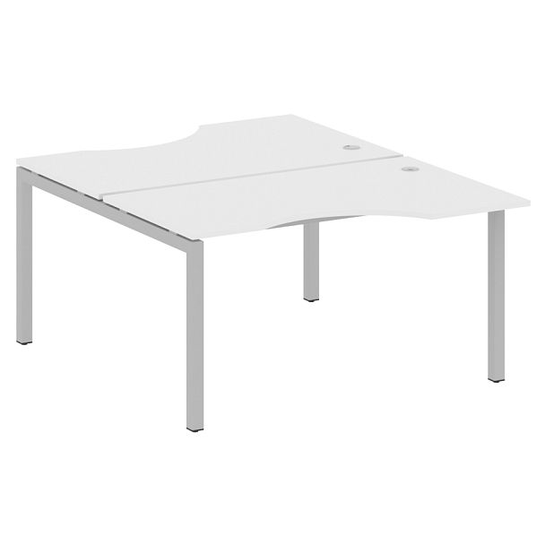 Metal System Quattro Р. ст. криволинейная на П-образном м/к 50БП.РАС-СА-2.2 Белый/Серый металл 1400*1835*750 - Вид 1