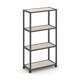 Shelf Mobile Стеллаж 4 уровня 1 секция VR.LT-STK-401.12 Денвер Светлый/Металл Антрацит 1200*400*1523 - Фото предпросмотра