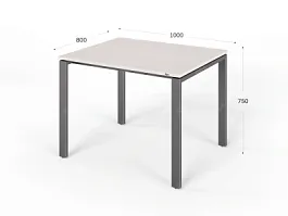 UNITY РМС8-10 ДУБ МОЛОЧНЫЙ Стол на металлокаркасе прямой 1000х800х750 - Фото предпросмотра