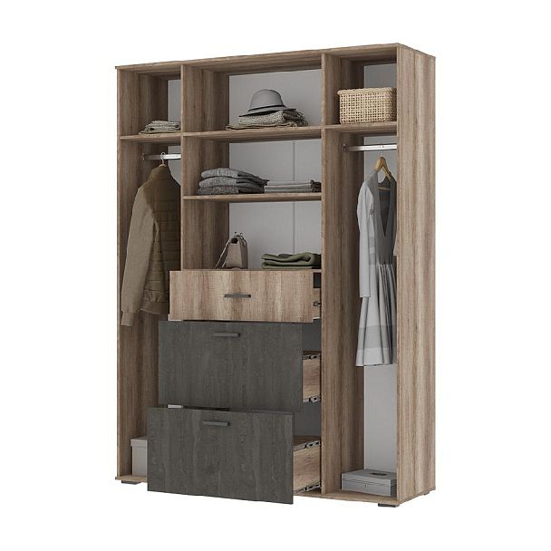 НЕЛЬСОН ШК 03 (СОЛО-3) Шкаф (1,600х2,200х0,500) дуб каньон/железный камень - Вид 2