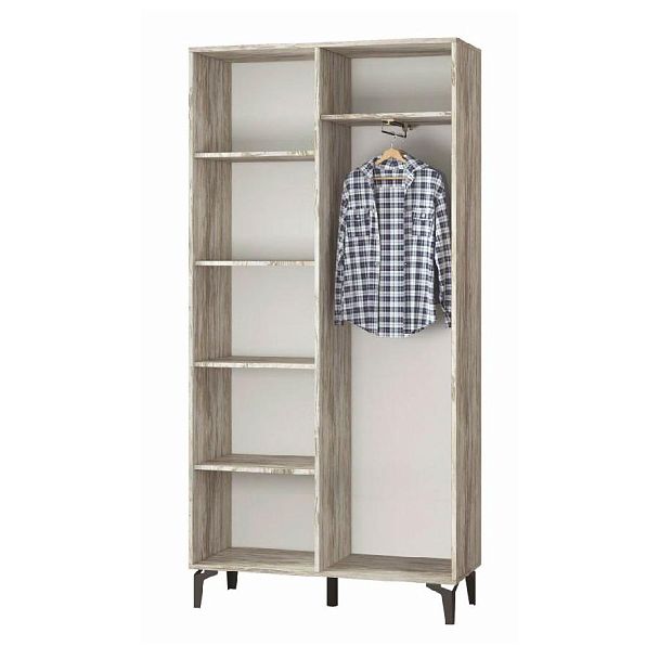 Прихожая Милан шкаф универсальный (2100х984х366) артвуд темный/артвуд темный - Вид 2