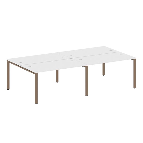 Metal System Р. ст. на 4 раб. места на П-образном м/к БП.СМ-4.3 Белый/Мокко металл 2800*1475*750 - Вид 1