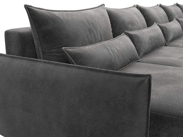 Диван п-образный Лига-051 НПБ МегаЛонг Велюр серый - Вид 4