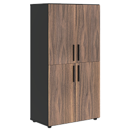 Шкаф средний широкий VRMCS 80.4 Американский орех/Яшма черный 800х430х1517 VELION VENEER - Фото предпросмотра