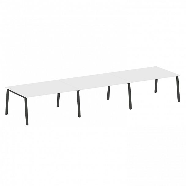 Стол для переговоров "Metal System" БА.ПРГ-3.4 белый/антрацит - Вид 1