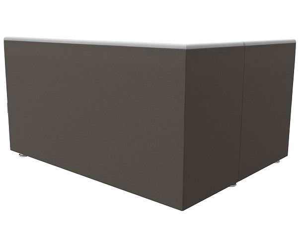 Кухонный угловой диван Уют левый (полностью экокожа белая) - Вид 6