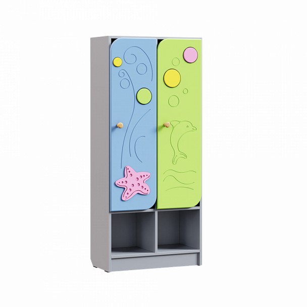 Шкаф 2-х секционный с нишей под обувь Морская волна ШФН-019 - Вид 1