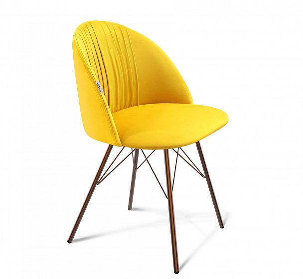 Стул Sheffilton SHT-ST35-1/S37 имперский желтый/медный металлик - Вид 2