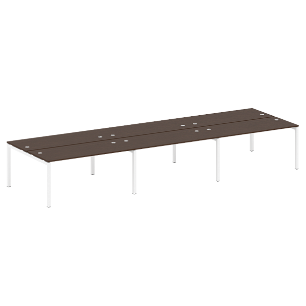 Metal System Quattro Р. ст. на 6 раб. места на П-образном м/к 50БП.СМ-6.4 Венге/Белый металл 4800*1475*750 - Вид 1