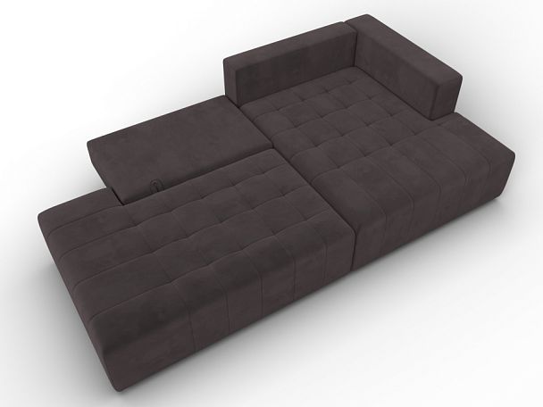 Диван угловой Лига-103 НПБ угол правый Велюр коричневый - Вид 8