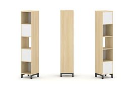 Стайл Проджект Набор стеллажа 2-х сторон., 5 яр. SN.NSD-511 Акация Лорка/Белый/Металл Антрацит 387*4 - Фото предпросмотра