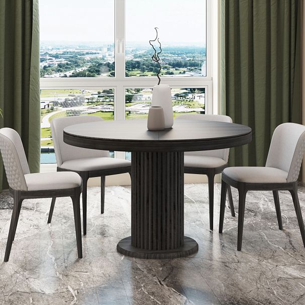 Стол Denver 110+40, круглый раздвижной, шпон - Вид 4