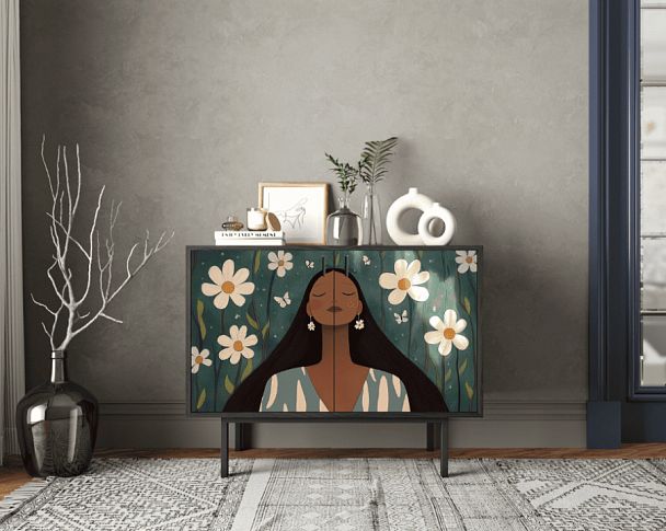 Комод с двумя дверками Emerson Индианка арт EM02/Art3 - Вид 1