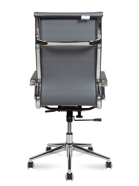 Кресло Техно / хром / серая экокожа - Вид 5