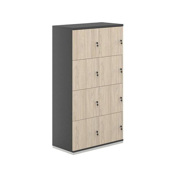 Локер  8 яч.800х400х1472 / корпус:антрацит, топ/дно:антрацит, фасады:ак.равелло / Аллегро / Allegro - Вид 1