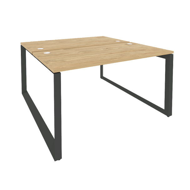 Onix Рабочая станция на О-образном м/к O.MO-D.RS-2.3.7 Тиквуд светлый/Антрацит металл 1380*1475*750 - Вид 1