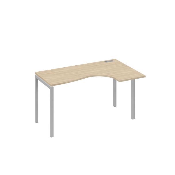 Стол эргономичный правый "Классика" на металлокаркасе DUE A4 А4 Б2 034 БП дуб скандинавский / металлокаркас серый - Вид 1