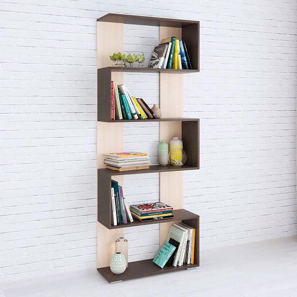 Стеллаж Ромео-1 (700*1800*250) венге/дуб молочный - Вид 1