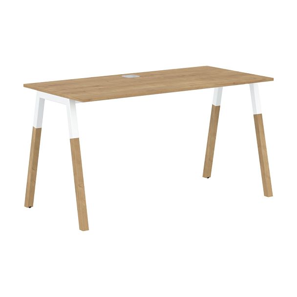 Стол FST 1567 Дуб Гамильтон/Белый-Бук 1580х670х733 FORTA - Вид 1