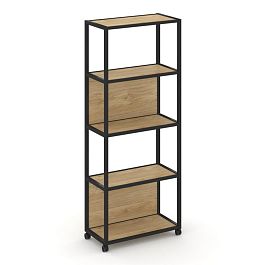Shelf Mobile Стеллаж 5 уровней 1 секция VR.LT-STK-505.06 Тиквуд Светлый/Металл Черный 600*400*2000 - Фото предпросмотра