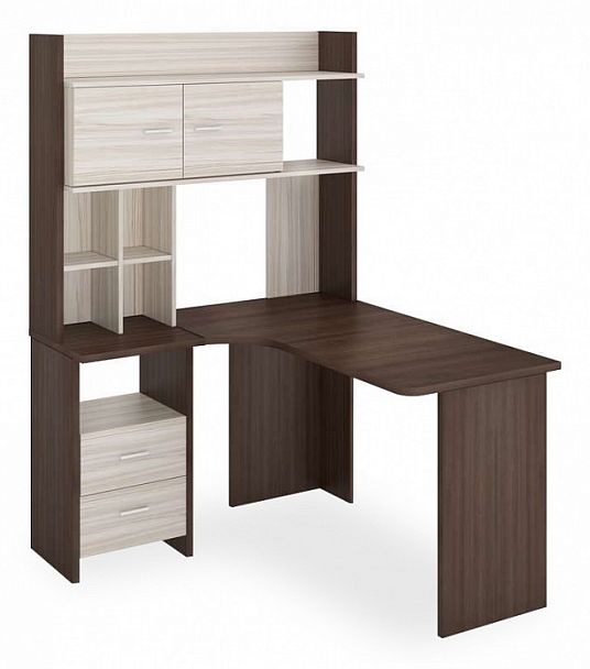 Стол компьютерный Домино Lite СКЛ-Угл130+НКЛХ-120 ШК ЛЕВ Карамель/Шамони левый - Вид 1