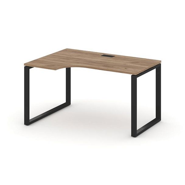 Стайл Проджект Стол рабочий эргоном. SN-6O.SPA-011(L) Дуб Табак/Металл Черный 1380*700/980*750 - Вид 1