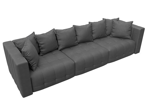 Диван прямой Лига-052 НПБ Лонг Замша серый - Вид 6