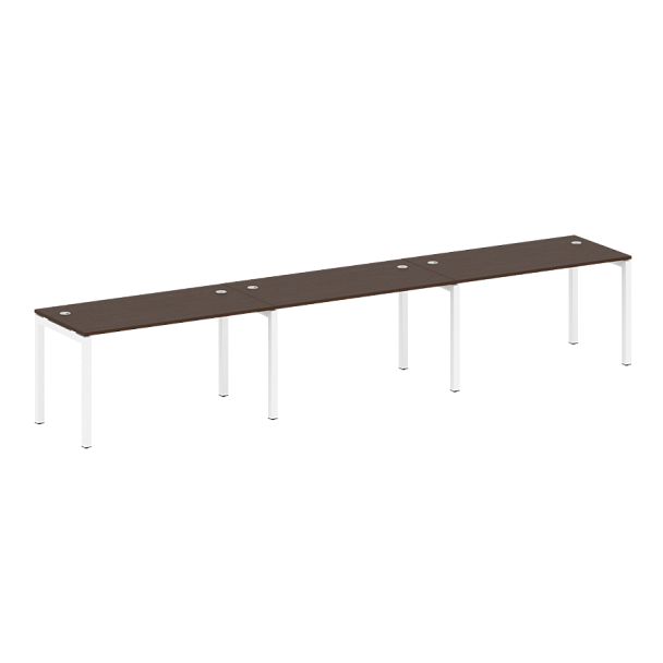 Metal System Quattro Р. ст. на 3 раб. места на П-образном м/к 50БП.СМ-3.3 Венге/Белый металл 4200*720*750 - Вид 1