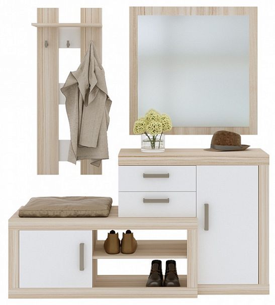 Стенка для прихожей Toivo ТОЙ-ПР 14 Карамель/Белый - Вид 1