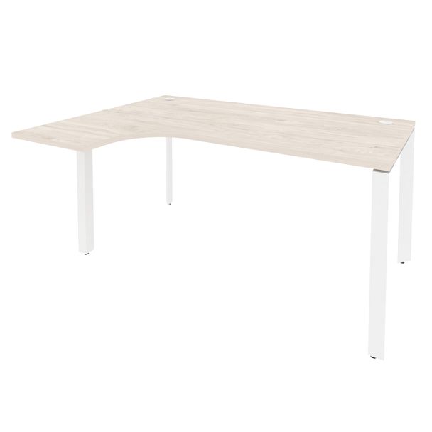 Onix Стол эргономичный левый на П-образном м/к O.MP-SA-4 (L) Денвер светлый/Белый металл 1580*1180*750 (800/460) - Вид 1