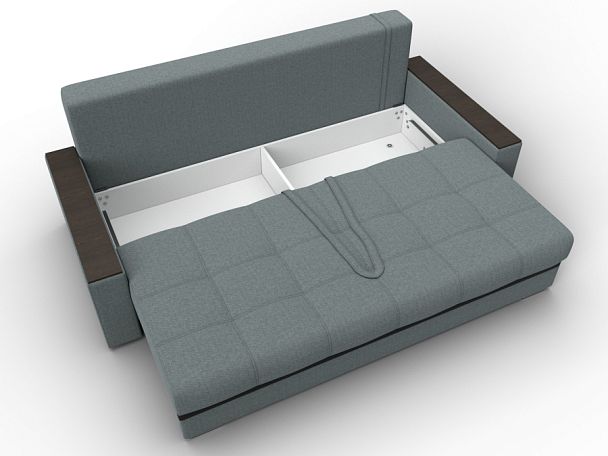 Диван прямой с декором Лига-096 НПБ Рогожка;Экокожа серый - Вид 7