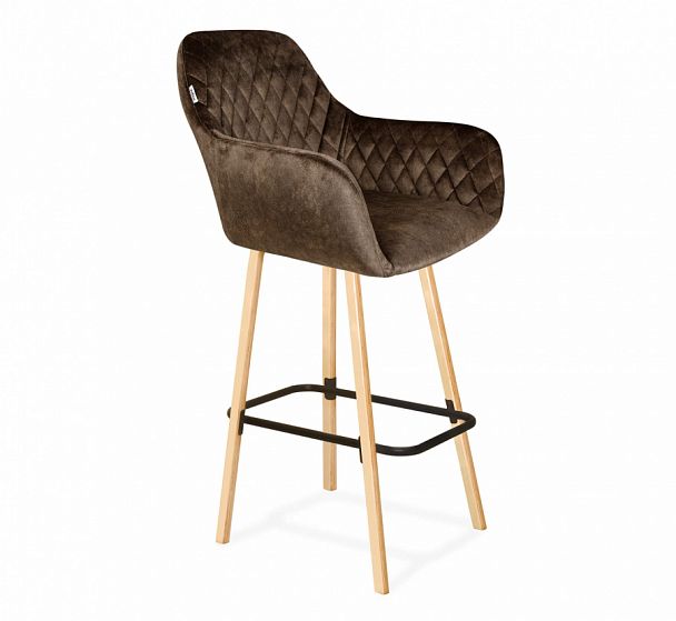 Стул барный Sheffilton SHT-ST38/S94 коричневый трюфель/прозрачный лак/черный - Вид 1