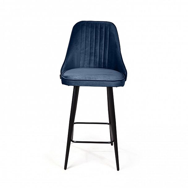 Стул полубарный Berg, бархат синий 29/ чёрный конус - Вид 3