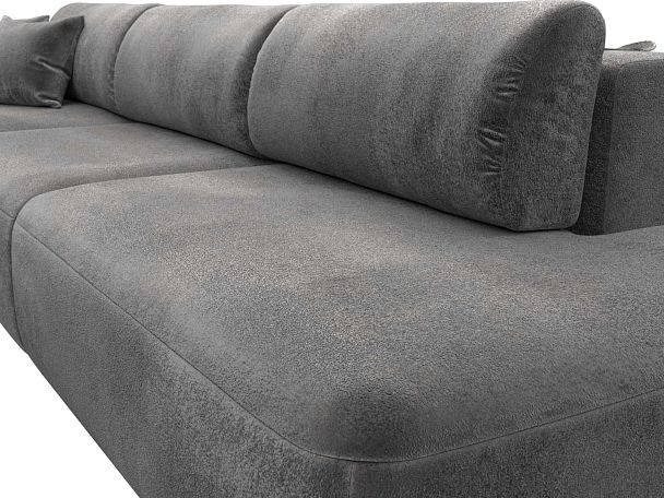 Диван угловой Лига-036 НПБ Модерн Лонг левый угол Велюр серый - Вид 4