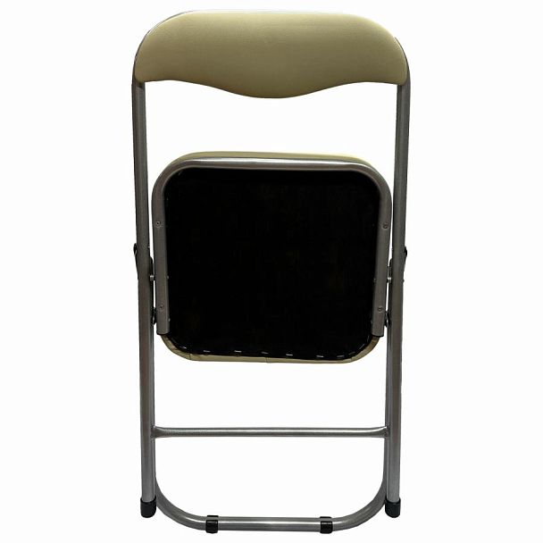 Стул складной для дома и офиса РС04К комфорт, серебристый каркас, кожзам бежевый - Вид 7