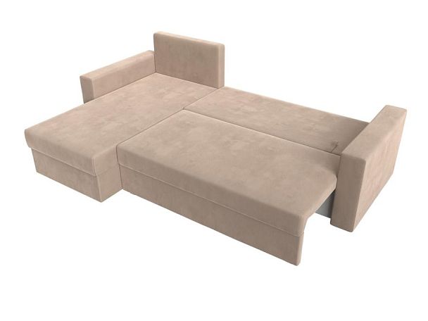 Угловой диван Траумберг Лайт левый (полностью велюр бежевый) - Вид 9