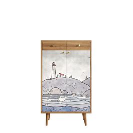 Комод Berber два ящика и дверки арт BB46/Print_51 - Фото предпросмотра