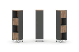 Стайл Проджект Набор стеллажа 2-х сторон., 4 яр. SN.NSD-411 Антрацит/Дуб Табак/Металл Белый 387*400* - Фото предпросмотра