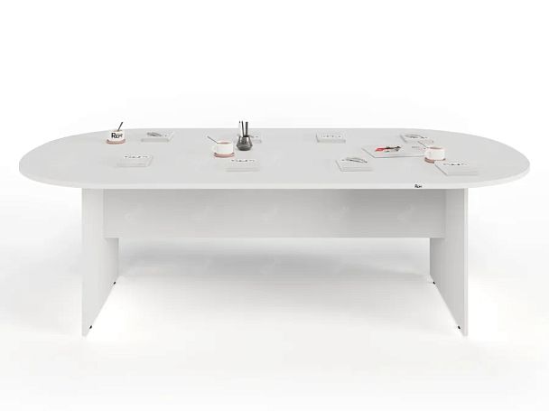 UNITY PКС-12/24 БЕЛЫЙ Конференц стол овальный Универсальный 2400х1200х750 - Вид 1