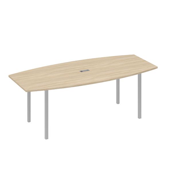 Стол для переговоров 220 с каркасом DUE A4 А4 Б2 114 БП дуб скандинавский / металлокаркас серый - Вид 1