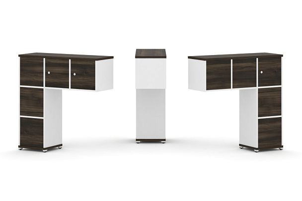 Concept Надставка низкая CN.DNN-006 Дуб Мали/Белый Бриллиант/Металл Белый 1099*365*1130 - Вид 1