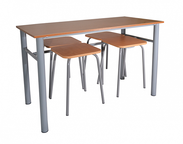 Обеденная группа четырехместная с табуретами "СКИФ" на круглой трубе гр.6 - Вид 1