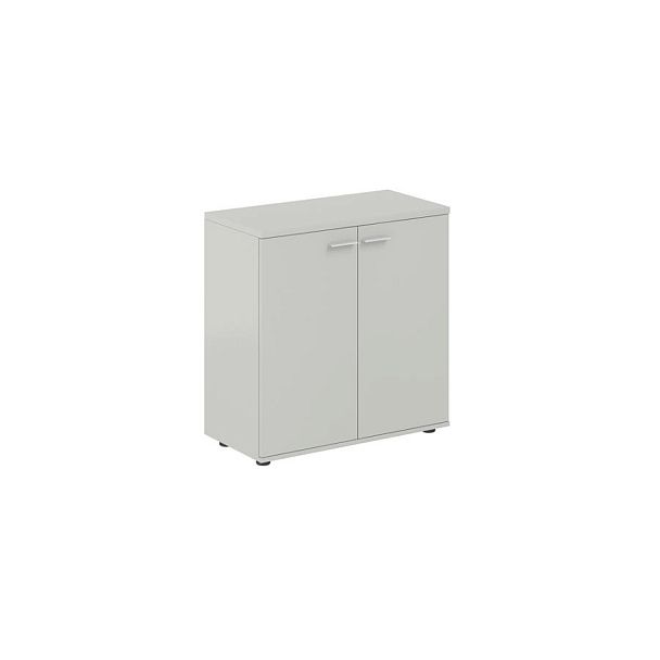 Шкаф низкий 800х400х825, 2-х дв., з.ст HDF / корпус: серый бархат; фасады: серый бархат Сигма / Sigma - Вид 1