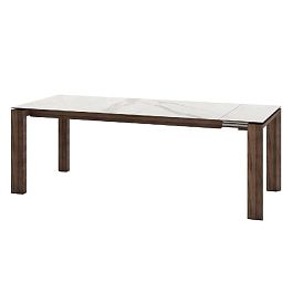 Стол раскладной Aron (200+40), керамика матовая белая - Фото предпросмотра