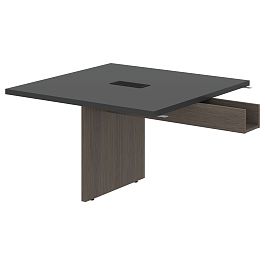 Стол приставной VFCT 1212 Яшма черный/Дуб Сильвер 1200х1200х750 VELION - Фото предпросмотра