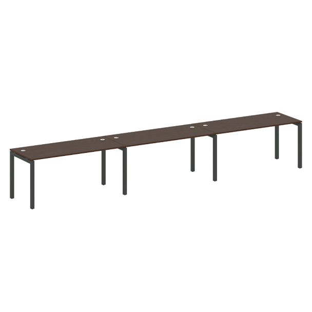 Metal System Quattro Р. ст. на 3 раб. места на П-образном м/к 50БП.СМ-3.4 Венге/Антрацит металл 4800*720*750 - Вид 1