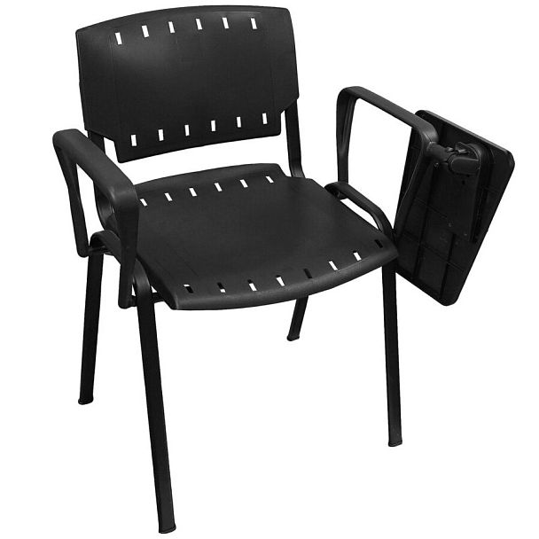 Конференц - стул Sigma c подлокотниками и столиком, черный - Вид 1